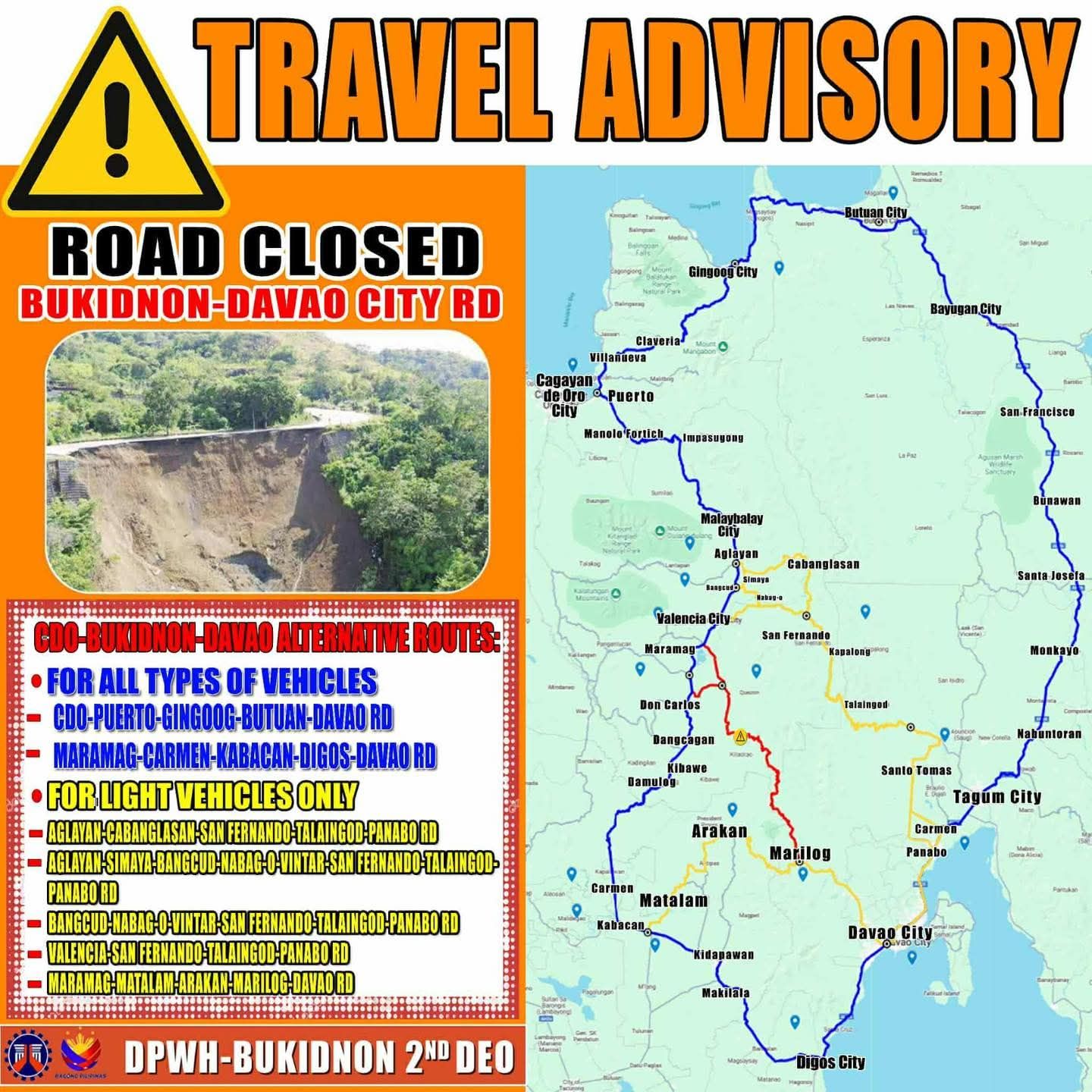 davao to bukidnon route alternative