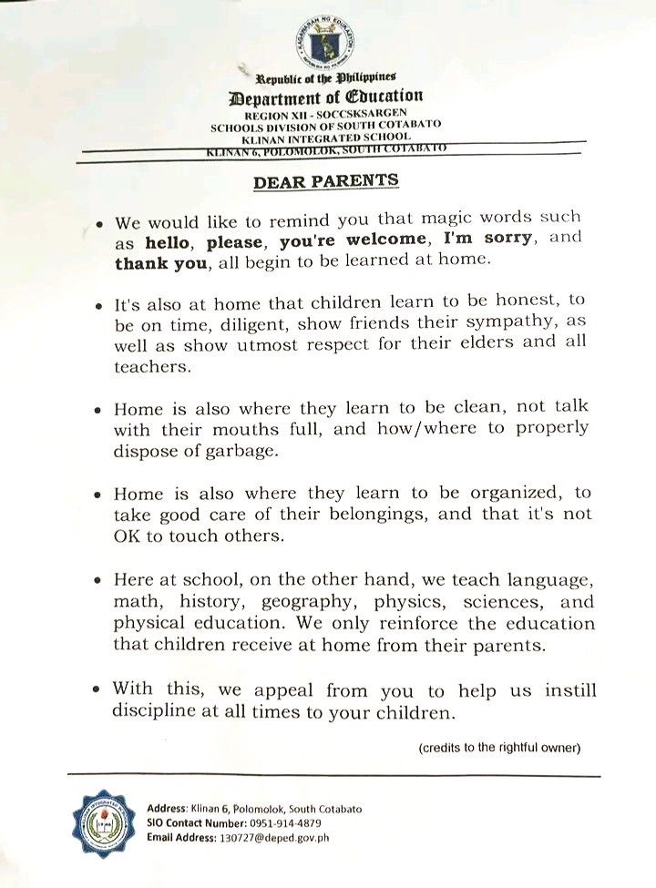 good manners starts at home