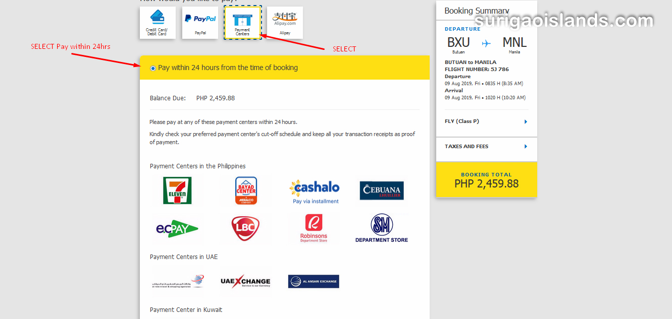 pay cebuana lhullier airline ticket