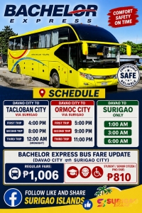 Bachelor Express Bus Schedule and Fare Update: Davao City to Surigao, Tacloban, and Ormoc